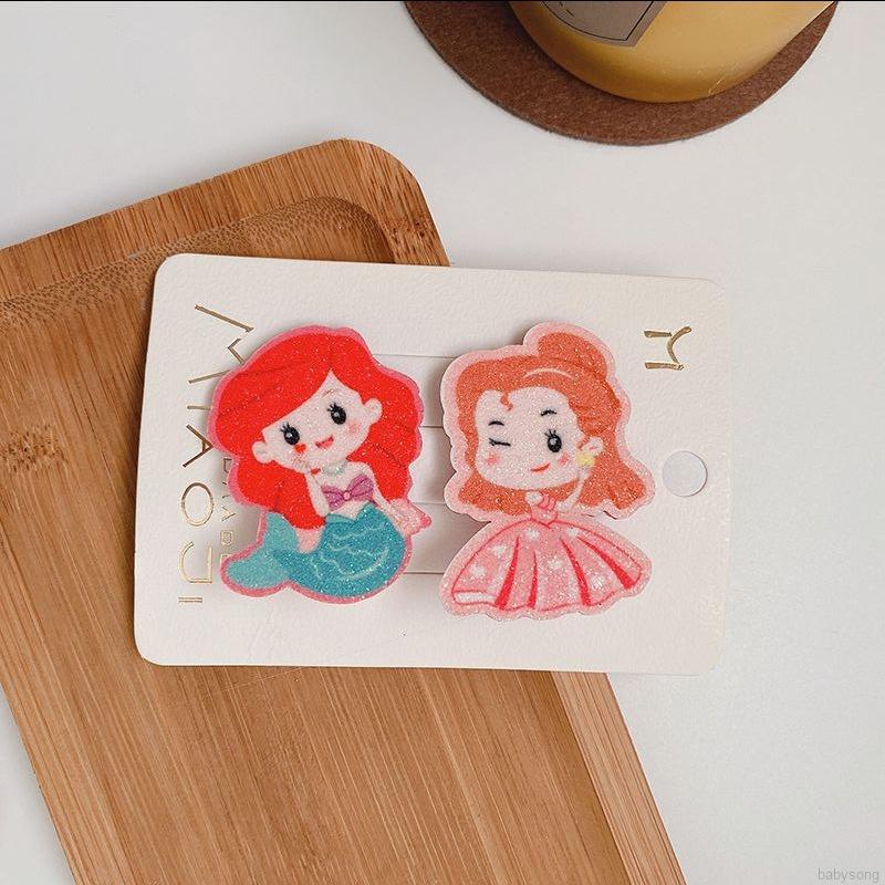 Set 2 kẹp tóc hình ngựa một sừng thời trang cho bé gái