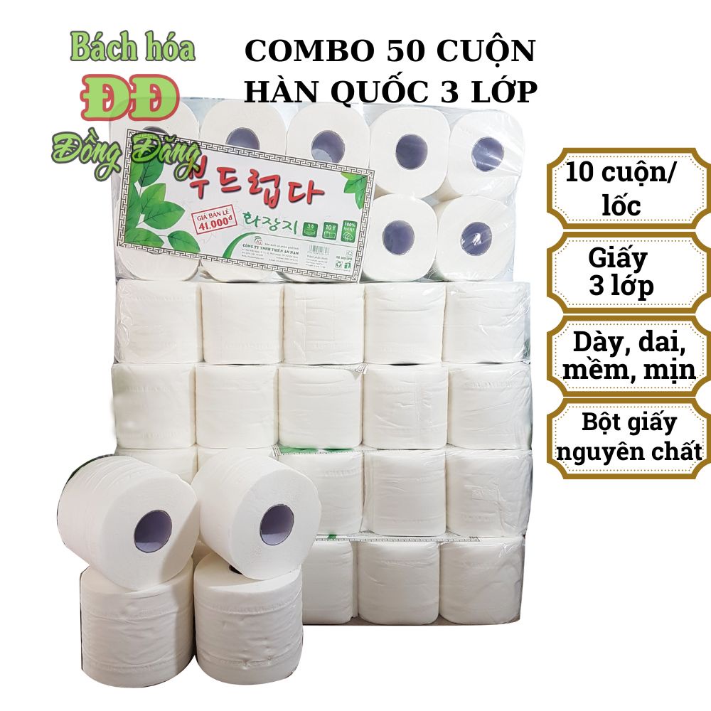 COMBO  Giấy vệ sinh Hàn Quốc cao cấp 3 lớp