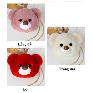 Túi lông hình mặt gấu đáng yêu
