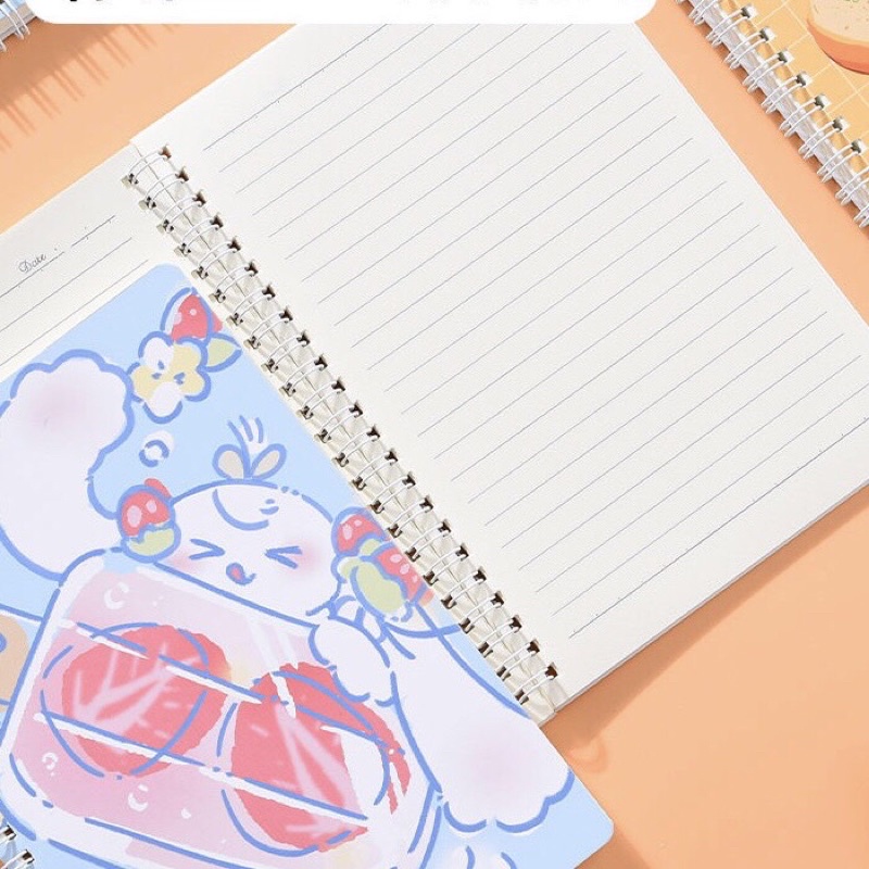 Sổ tay lò xo A5 - B5 hoạt hình dễ thương phong cách Hàn Quốc