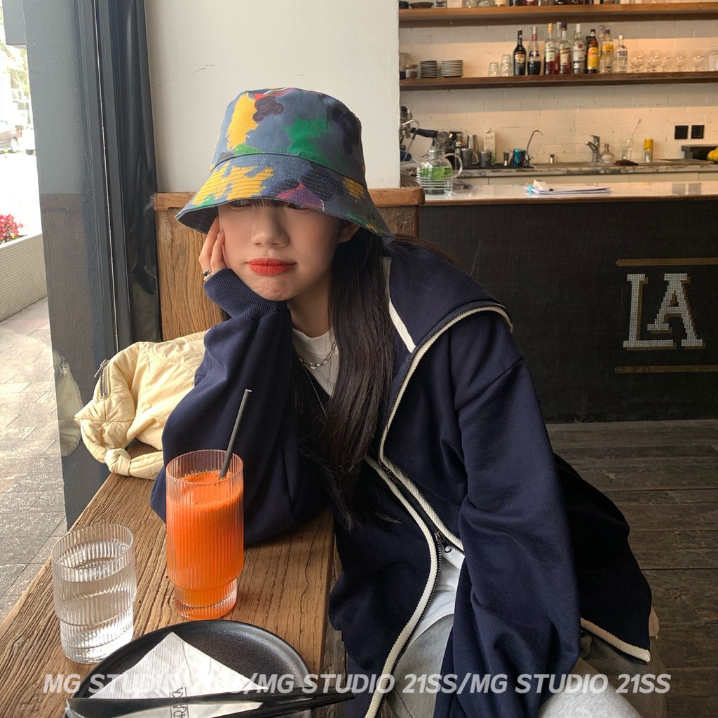 Mũ Tai Bèo MG STUDIO Họa Tiết Graffiti Gấu Hoạt Hình Thời Trang