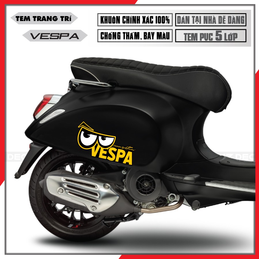 Tem Xe Vespa Sprint/Primavera/GTS Hình Mắt | VP13 | Tem Rời Cắt Khuôn Sẵn, Chất Liệu Decal Cao Cấp