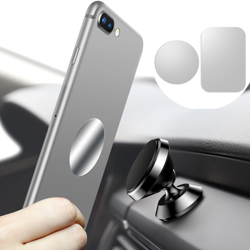 Tấm kim loại tròn từ tính dán sau điện thoại hít trên giá kẹp trên ô tô xe hơi - CEON auto