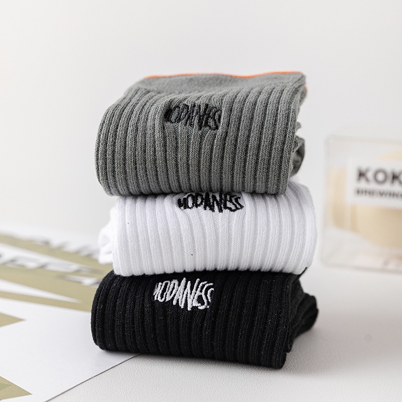 Vớ thể thao WAFNHA D638 cho nam thiết kế cổ cao thêu chữ