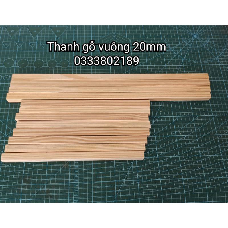 Thanh gỗ vuông 2x2cm ( cắt sẵn 32, 50 và 80cm.)