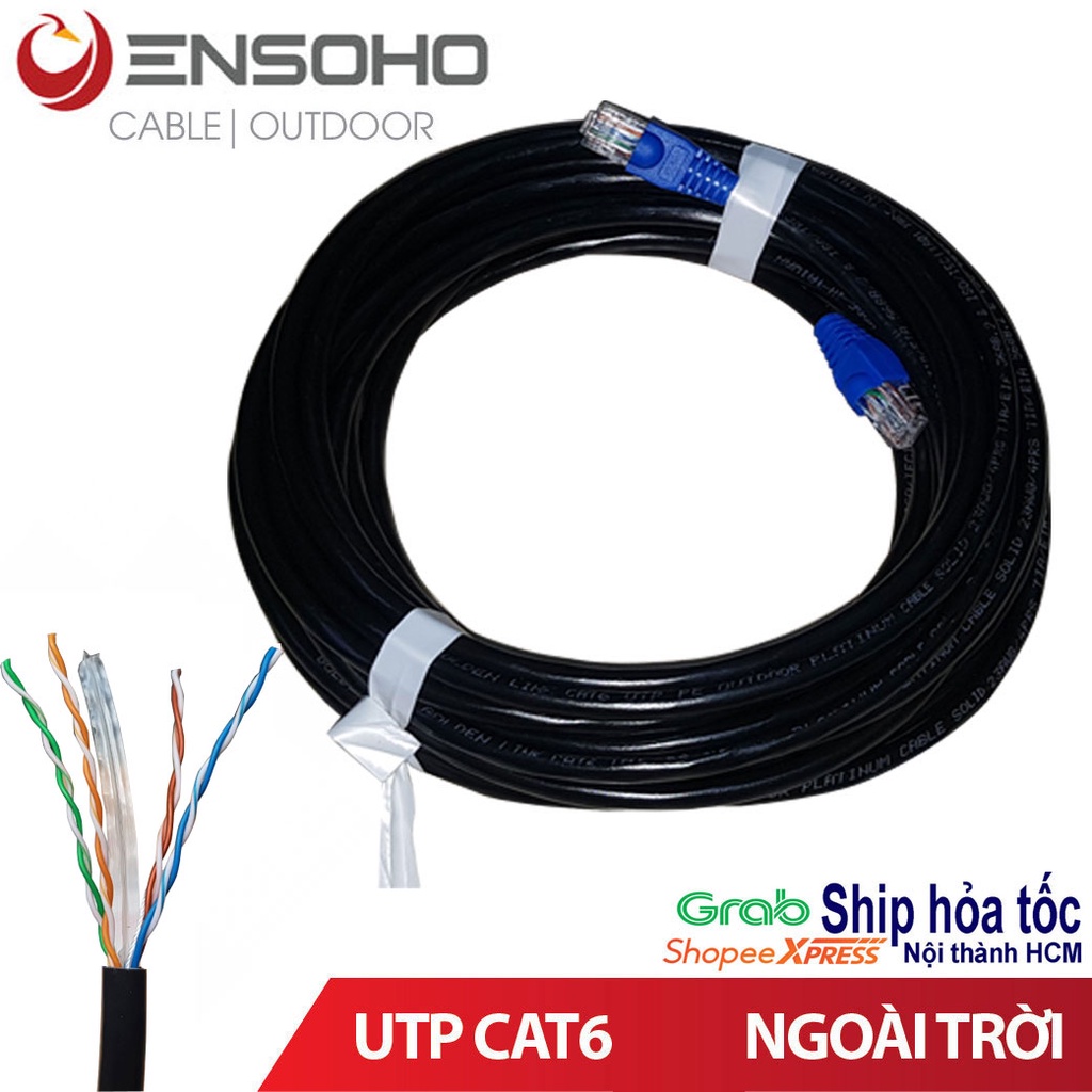 10m đến 30m cáp mạng ngoài trời ENSOHO chuẩn UTP Cat6 lõi CCA