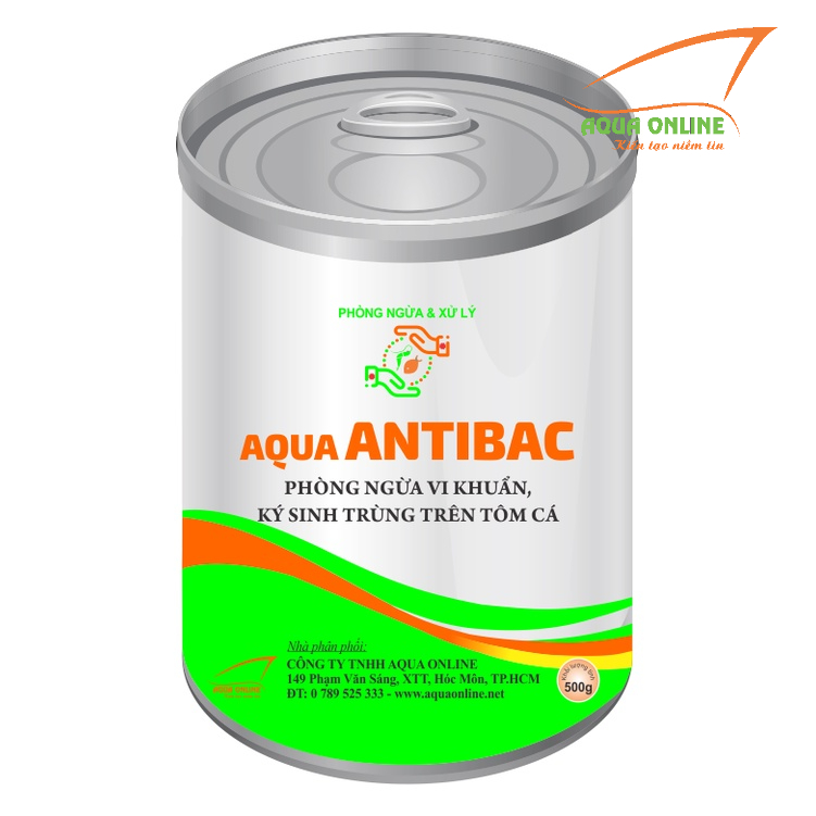 Thuốc Thuỷ Sản AQUA ANTIBAC, PHÒNG VÀ TRỊ BỆNH RUỘT ĐỨT KHÚC, PHÂN TRẮNG, PHÂN LỎNG, RUỘT YẾU CHO TÔM