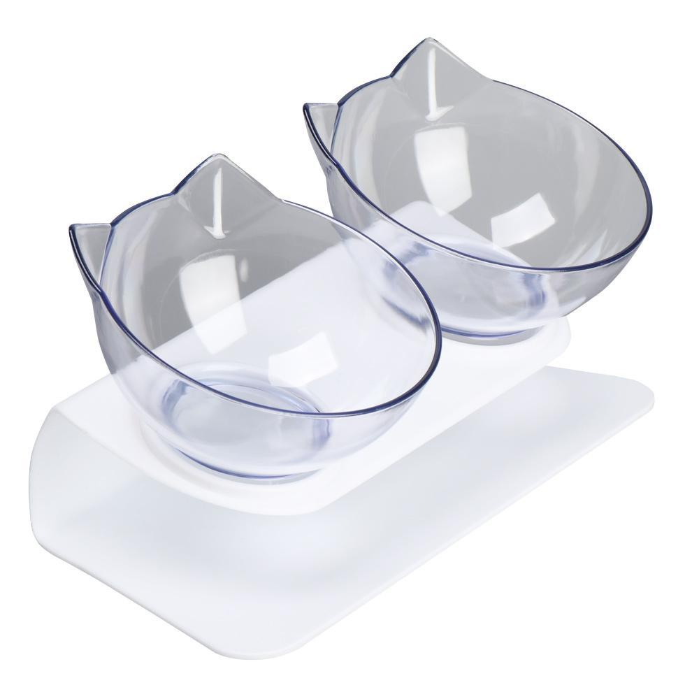 YNATURAL Bát Đựng Thức Ăn Cho Mèo Hình Tai Mèo Chống Trượt Kèm Giá Đỡ