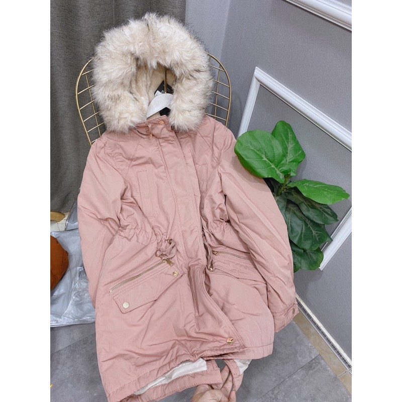 ( ảnh thật) ÁO PARKA HỒNG LÓT LÔNG