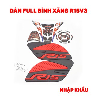 Combo dán full bình xăng R15v3 , xương cá dán bình xăng r15v3