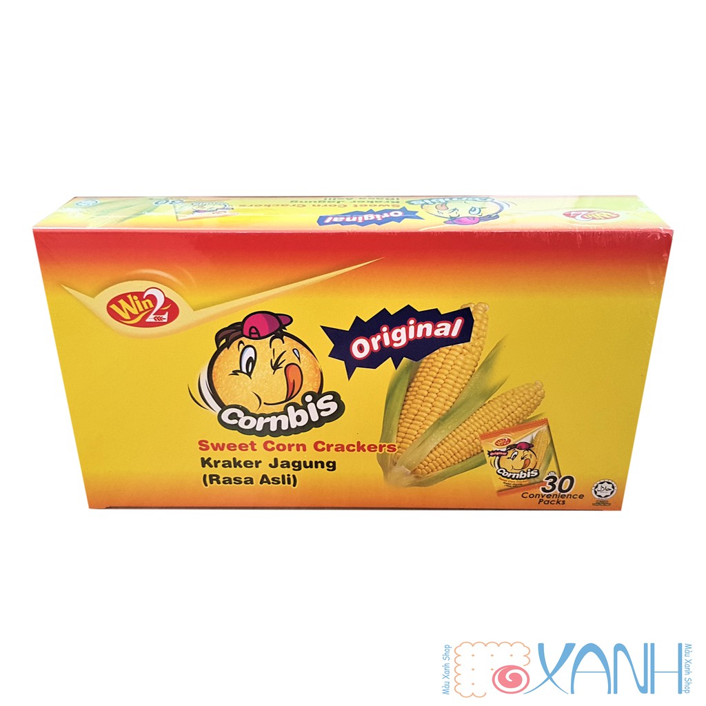 Bánh Bắp Cornbis Win2 Sweet Corn Crackers (Hộp Lớn 30 gói)