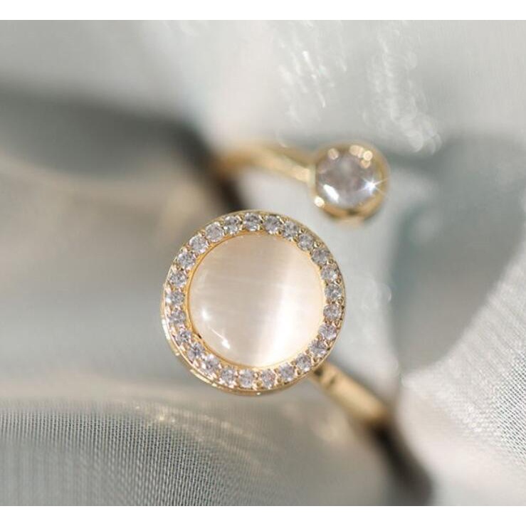 Nhẫn Hở Đính Đá Opal Chuyển Đổi Sang Trọng Cá Tính Hợp Thời Trang Cho Nữ