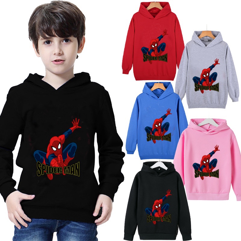 Mới Áo Hoodie Dài Tay In Hình Người Nhện Marvel Dành Cho Trẻ