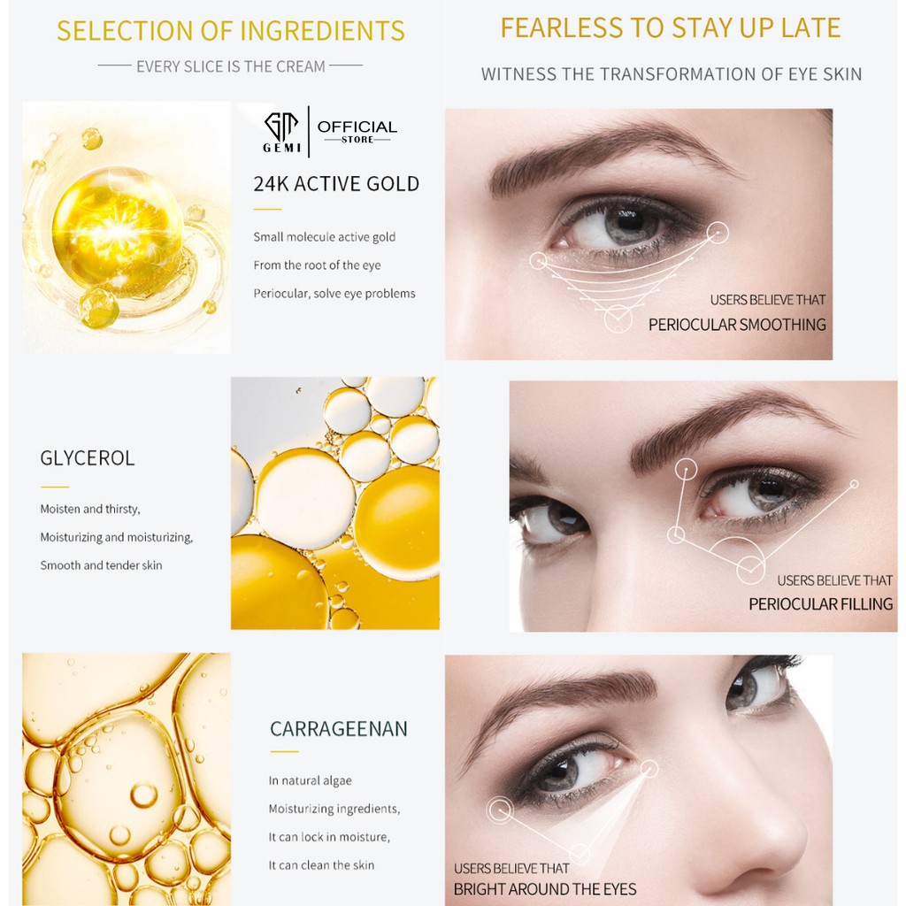 Hộp 60 Miếng Mặt Nạ Dưỡng Mắt, Giảm Quầng Thâm, Bọng Mắt, Nhăn Mắt BioAQUA | BigBuy360 - bigbuy360.vn