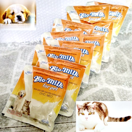 Sữa bột cho chó mèo cao cấp Bio Milk 100g-Sữa bột dinh dưỡng cho thú cưng sơ sinh bổ sung Vitamin, Đạm, Béo và Khoáng