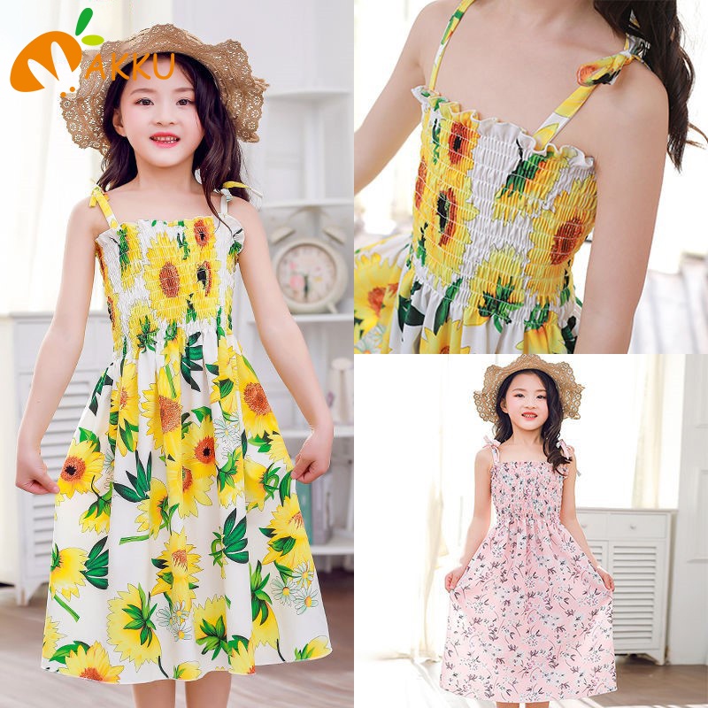 Trẻ Em Váy Bé Gái Thời Trang Váy Hoa Hướng Dương akku