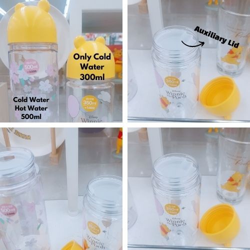 DAISO Bình nước hình gấu pooh dễ thương dung tích 500ml/ 350ml