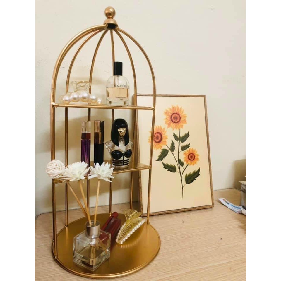 Kệ Mĩ Phẩm Lồng Chim 3 Tầng Mini Phong Cách Bắc Âu Decor Trang Trí Nhà Cửa