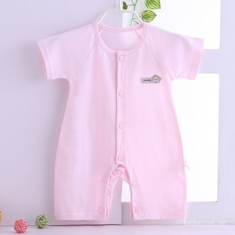 Bộ Áo Liền Quần Cotton Ngắn Tay Cho Bé