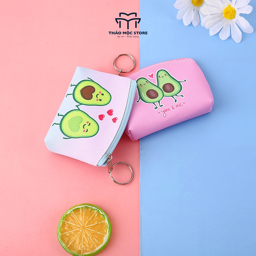 Ví nữ mini cute đựng thẻ kèm móc khóa nhỏ gọn THẢO MỘC STORE TMV14