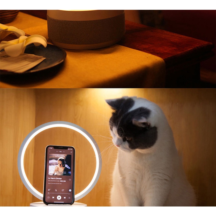 Loa Bluetooth kết hợp đèn nét và sạc cảm biến không dây 3in1
