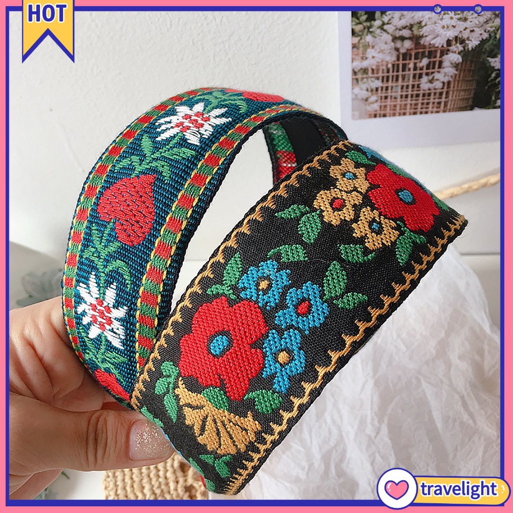 (Travelight) Băng Đô Cài Tóc Thêu Họa Tiết Hoa Phong Cách Bohemian Dân Tộc