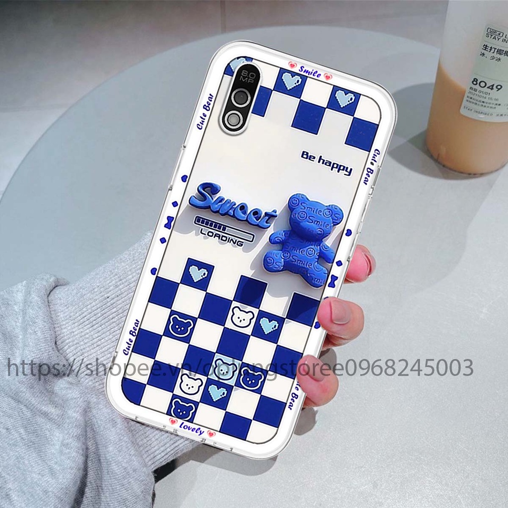 Ốp lưng Vsmart Bee / Bee 3 in hình 3D gấu cute cool ngầu giả nổi.