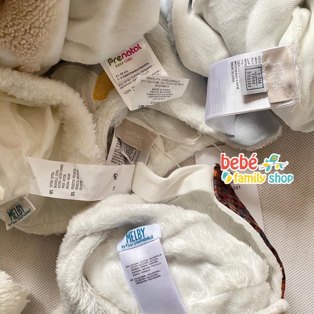 Mũ trùm đầu cho bé trai, bé gái mùa đông chất len, lông cừu, cotton/ Nón, Mũ xuất dư cho bé sơ sinh - NL