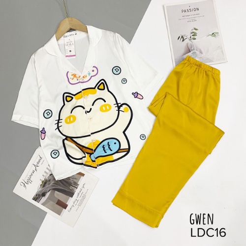 Đồ bộ pijama lụa Latin cao cấp mịn mát, đồ bộ mặc nhà cao cấp. | BigBuy360 - bigbuy360.vn