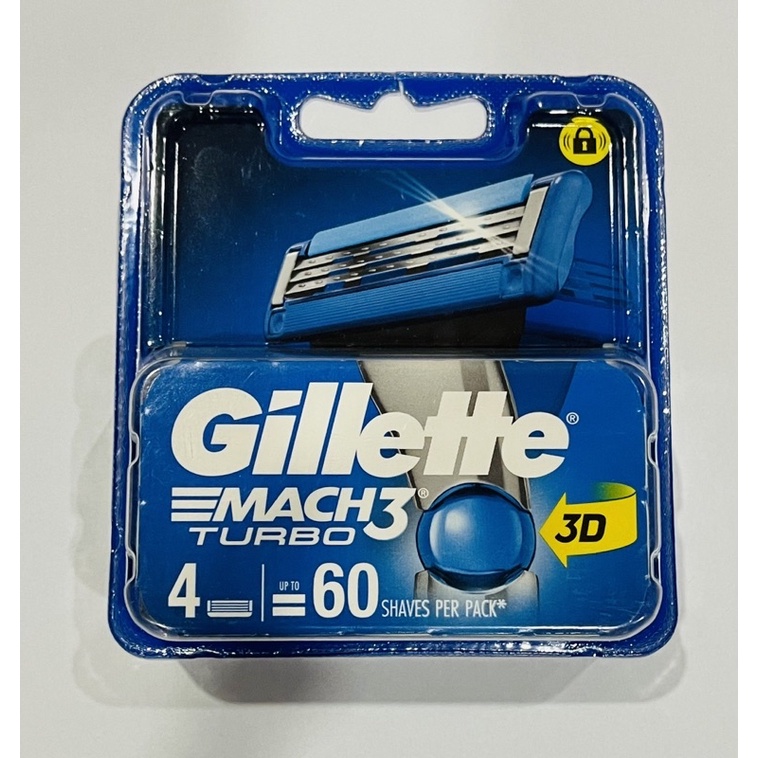 Lưỡi cạo Gillette Mach3 Turbo Hộp 2 Lưỡi, hộp 4 Lưỡi