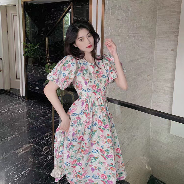 ⭐Đốm⭐Đầm Voan Hoa Dáng Dài Thoáng Mát Xinh Xắn Cho Nữ