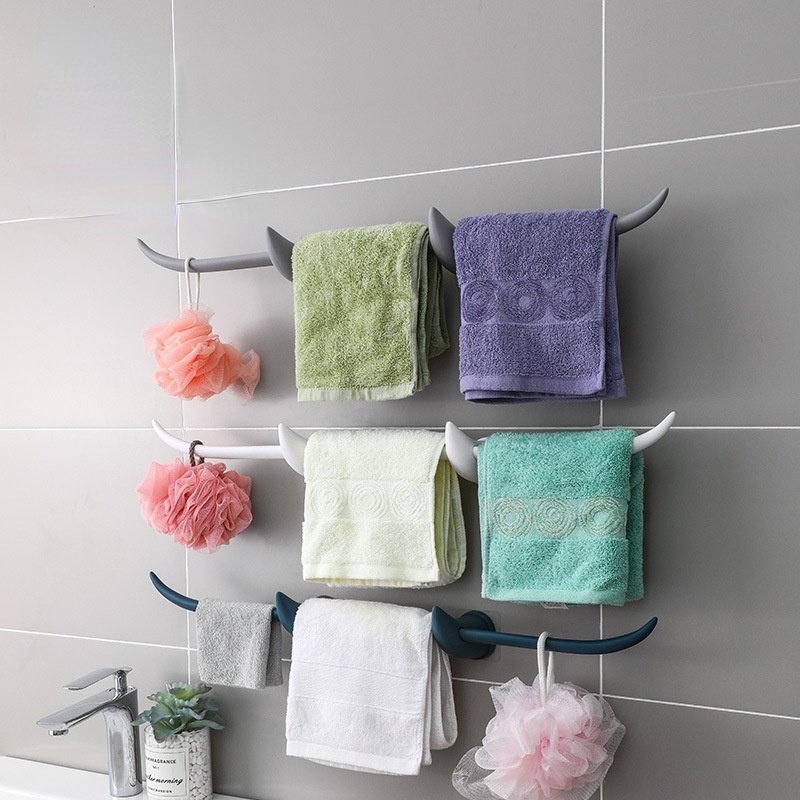 Giá treo khăn gắn tường có giác hút đơn giản và tháo rời được