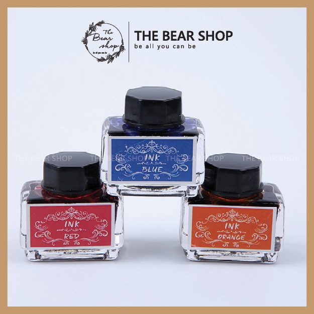Mực bút máy bút chấm không carbon 15ml nhiều màu lựa chọn - The Bear Shop