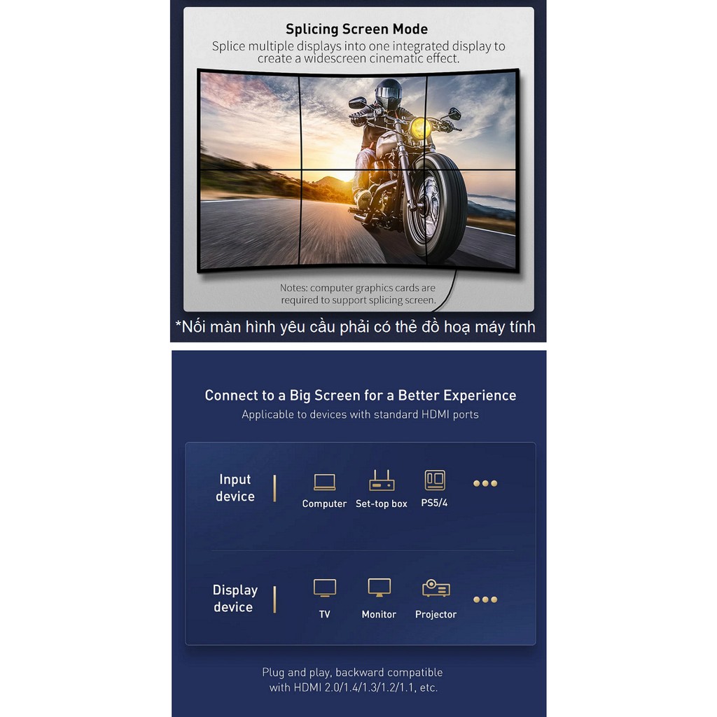 Cáp hai đầu HDMI 2.1 hỗ trợ 8K Baseus High Definition Series
