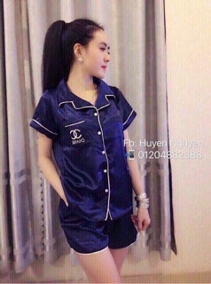 Set bộ ngủ phi lụa viền