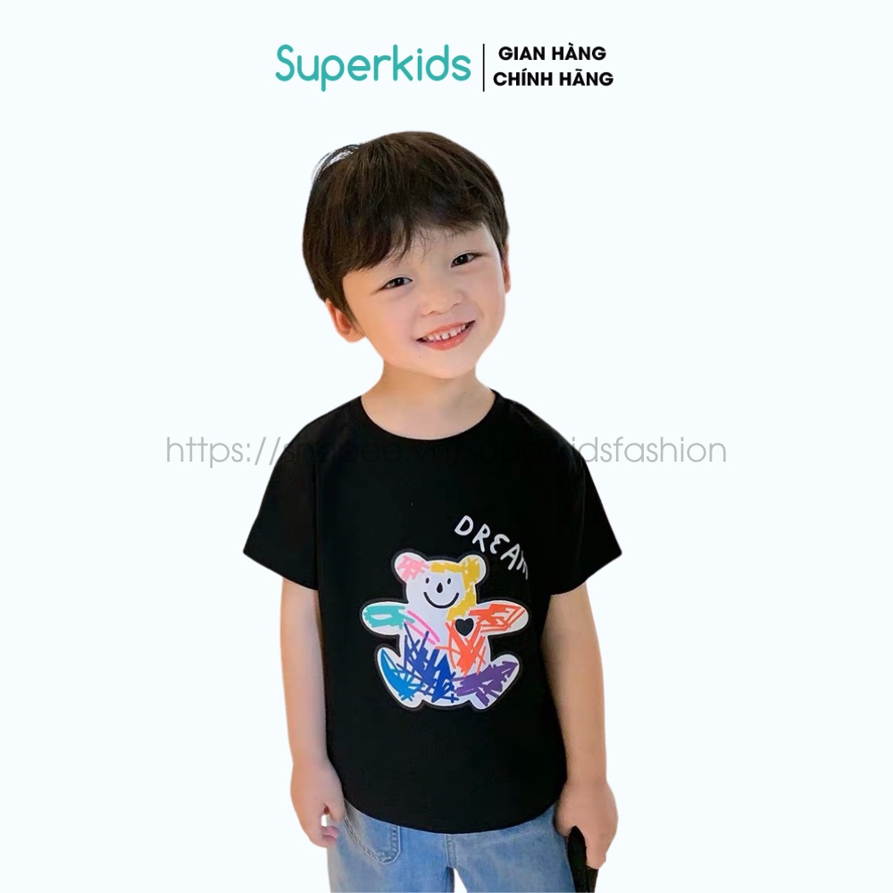 Áo thun gấu sắc màu chất cotton cho bé 8-18kg QATE586