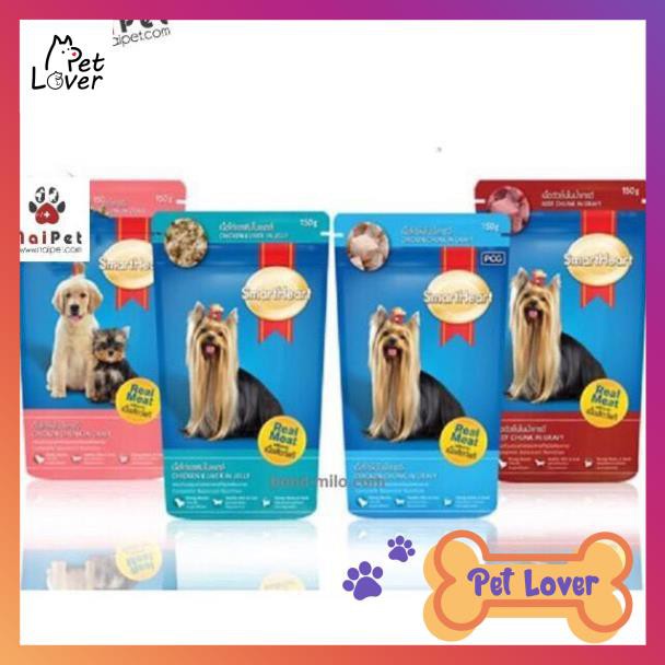 Thức Ăn Dinh Dưỡng Cho Chó Xốt Vị Bò Gà Gan Nấu Đông Smartheart 130g _Petlover