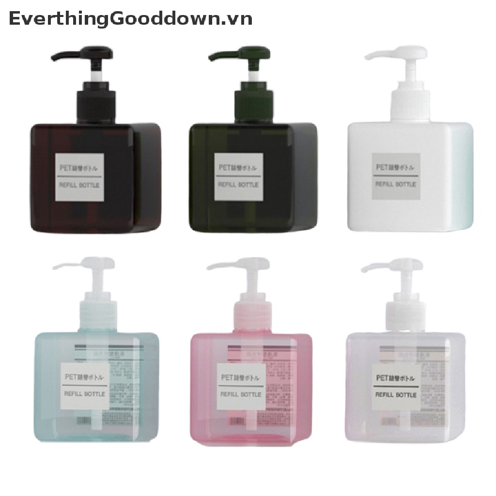 Everthinggooddown Chai Nhựa Rỗng Trong Suốt Đựng Dầu Gội Đầu