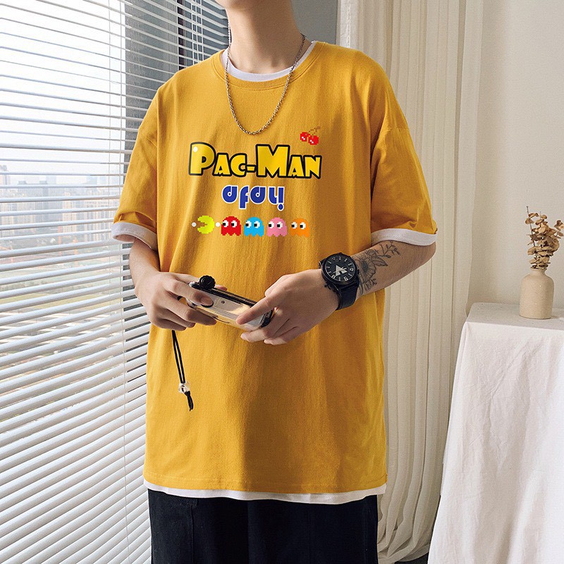 Áo Thun Tay Lỡ Unisex Form Rộng Nam - TTL699 Pacman - Chất Cotton Mềm Mịn Mát - Form Oversize < 75kg Cực Chất | BigBuy360 - bigbuy360.vn