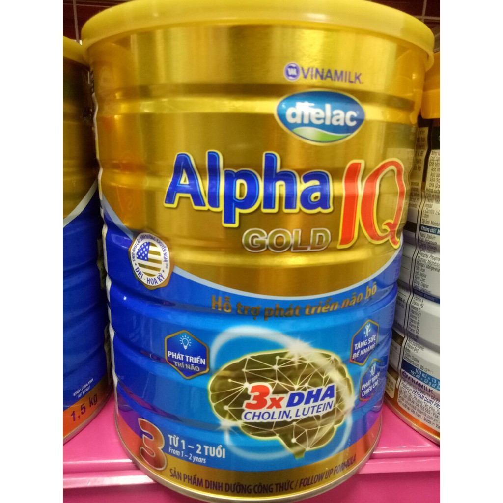 Sữa bột Dielac Alpha Gold IQ số 3/4 hộp thiếc 1,5kg