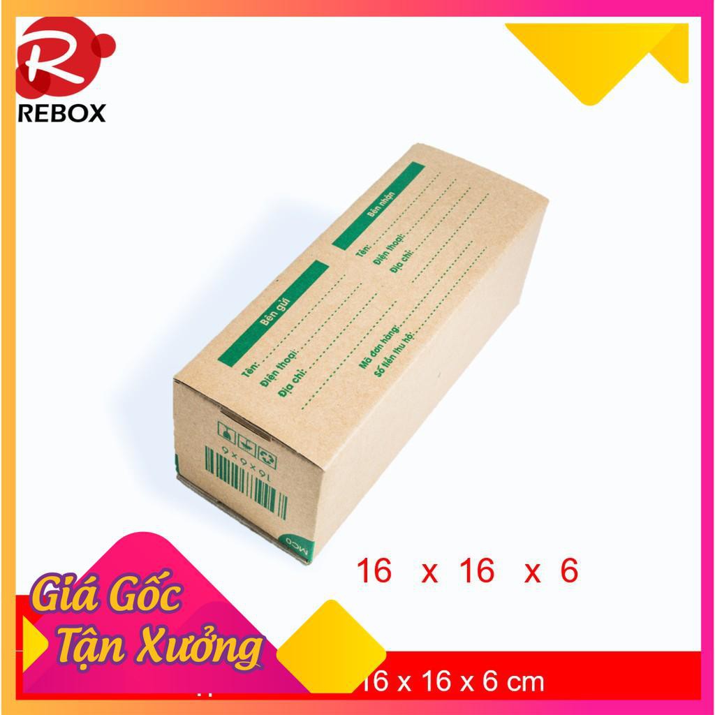 Hộp carton 16x6x6 - Combo 100 hộp trơn đóng hàng giá rẻ