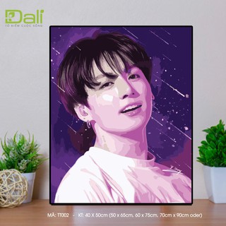 Tranh treo tường tự tô màu số hóa DALI Tranh thần tượng BTS Jong Kook TT002