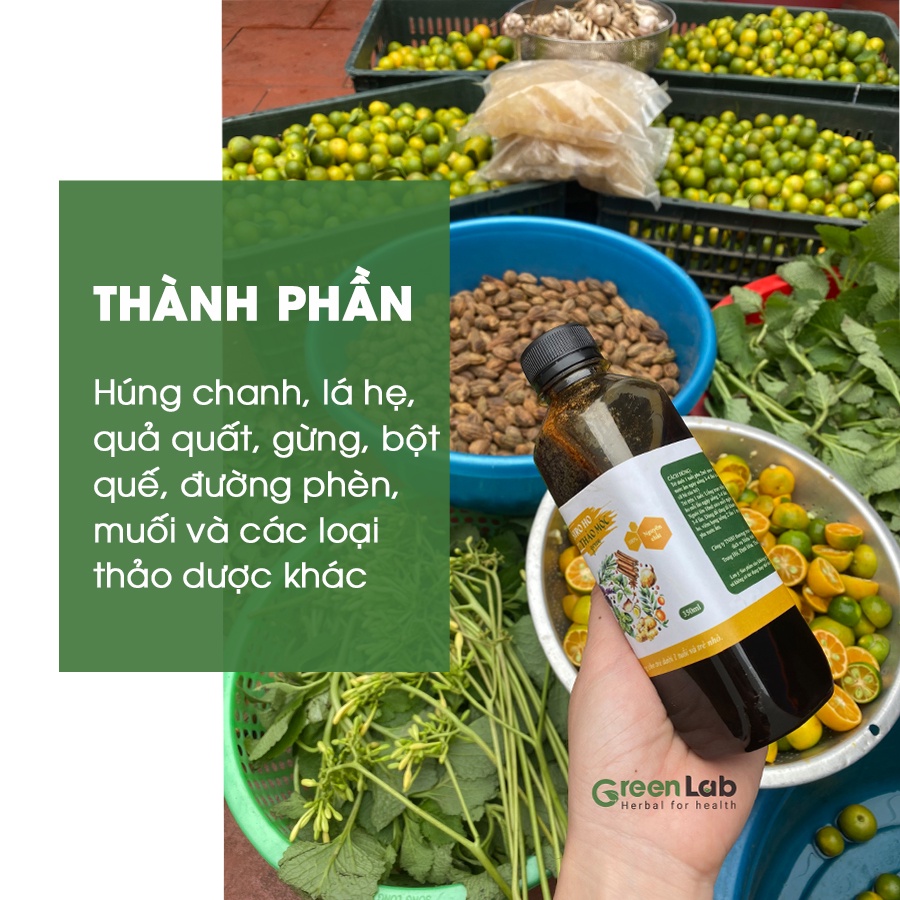 Siro Ho Húng Chanh GreenLab Giảm Ho Khan Ho Có Đờm Bổ Phế