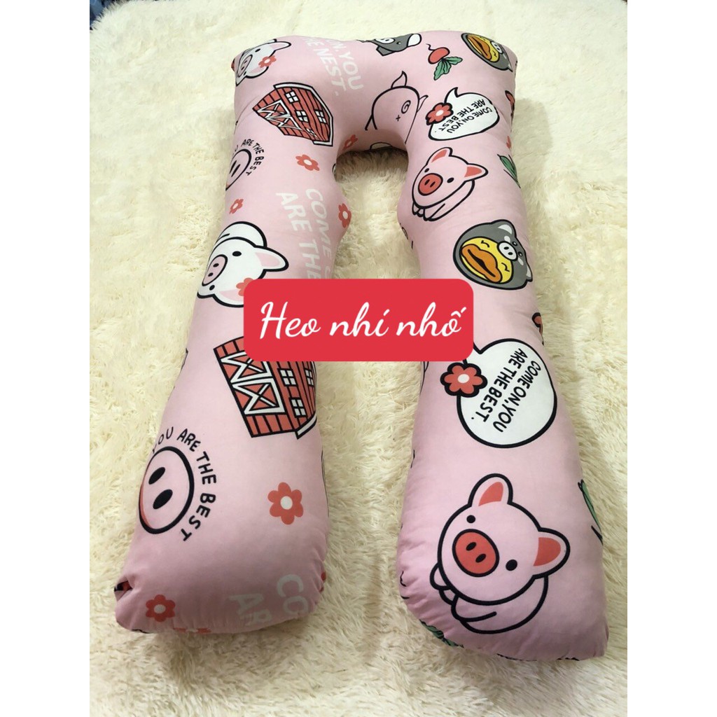 Gối Ôm Bà Bầu Hình Chữ U Có Ruột Bông Kích Thước To,Được Chọn Mẫu-hello kitty ôm dâu