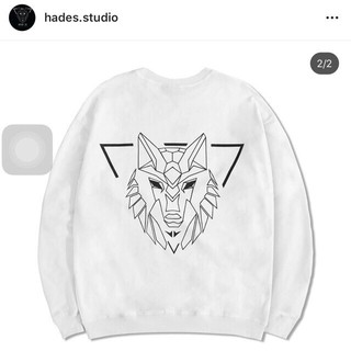 ◄Loại 1► ÁO SWEATER TRẮNG DÀI TAY IN 3D HÌNH SÓI HADES