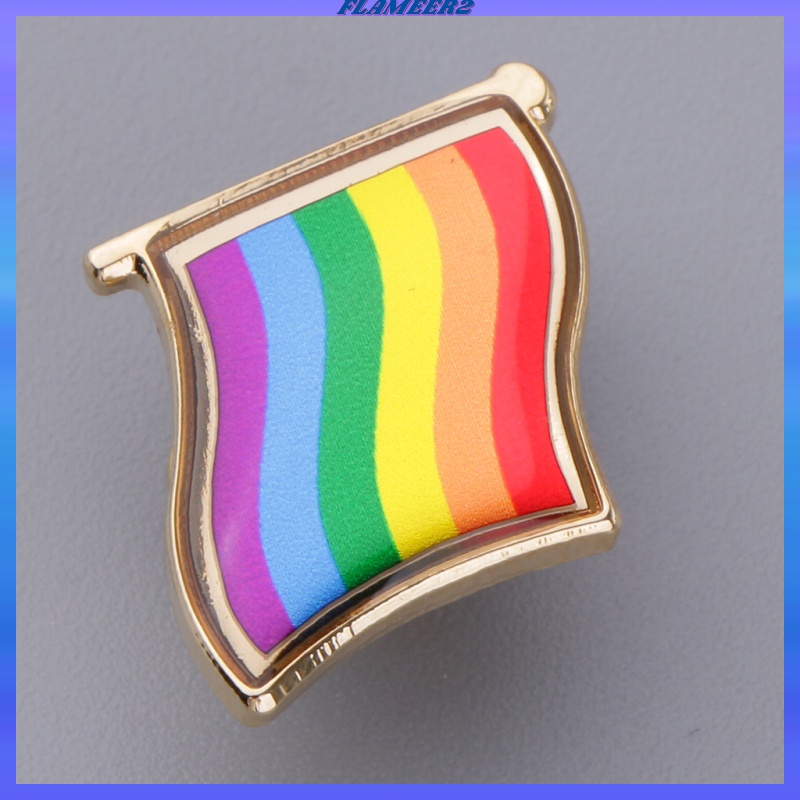 [FLAMEER2]Rainbow Flag Metal Pin Badge-LGBT Lesbian Gay Diversity Pride Symbol