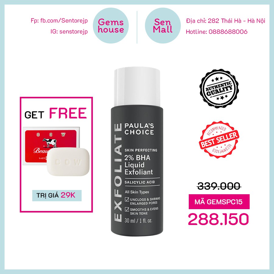 DUNG DỊCH LOẠI BỎ TẾ BÀO CHẾT PAULA'S CHOICE SKIN PERFECTING 2% BHA