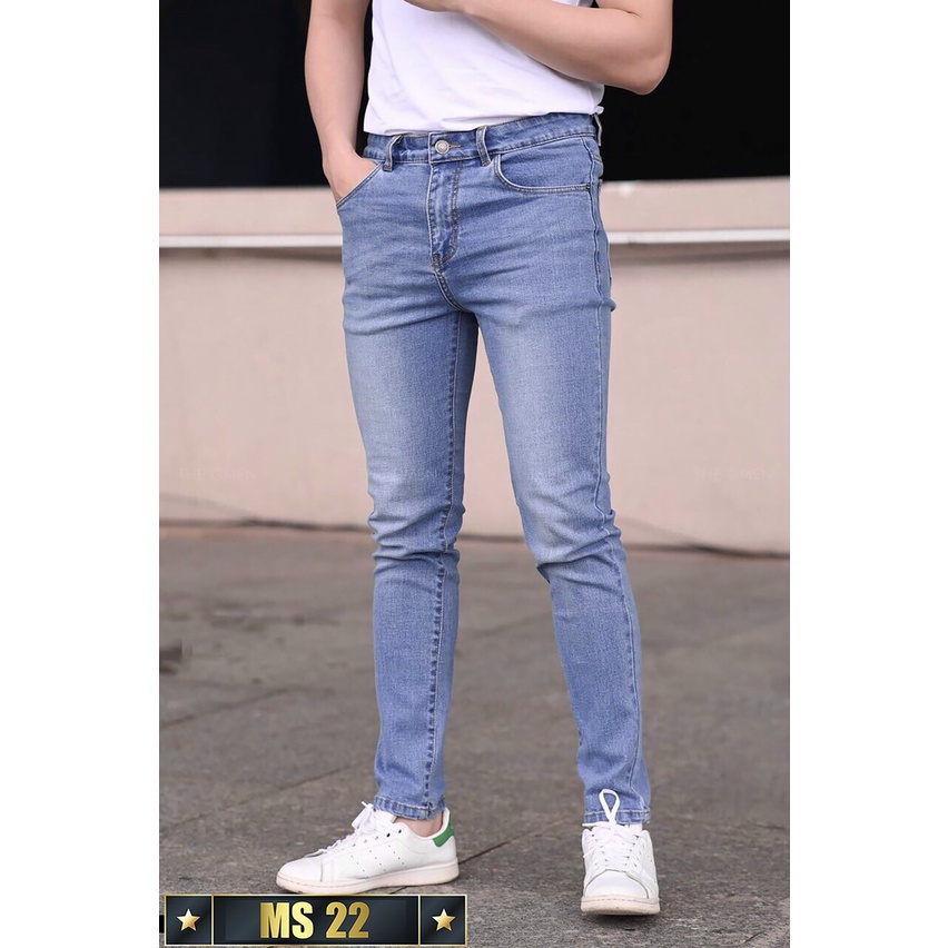 Quần jean nam xanh rách gối chất bò cao cấp co dãn 4 chiều họa tiết cực đẹp, quần rin nam QDJ022022M Nhiều mẫu mới