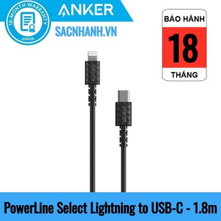 Cáp Sạc Nhanh Anker PowerLine Select Lightning to USB-C, dài 1.8m - A8613