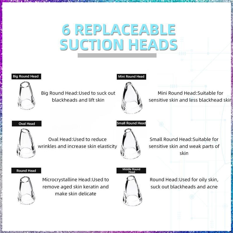 (Sản Phẩm Mới) 6 Đầu Hút Máy hút mụn BLACK HEAD - Làm sạch mụn cám và đầu đen | BigBuy360 - bigbuy360.vn
